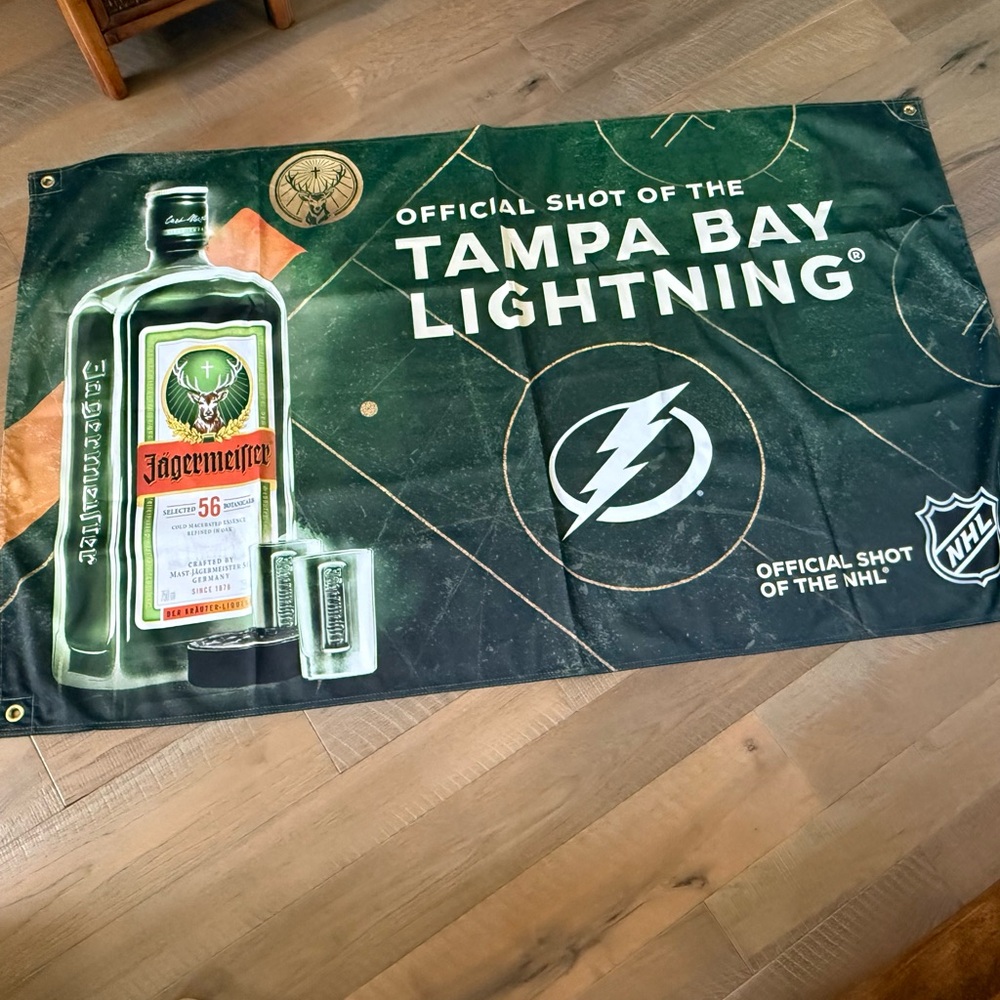 Jagermeister Official Shot of the NHL Banner Flag Tampa Bay Lightning Hockey